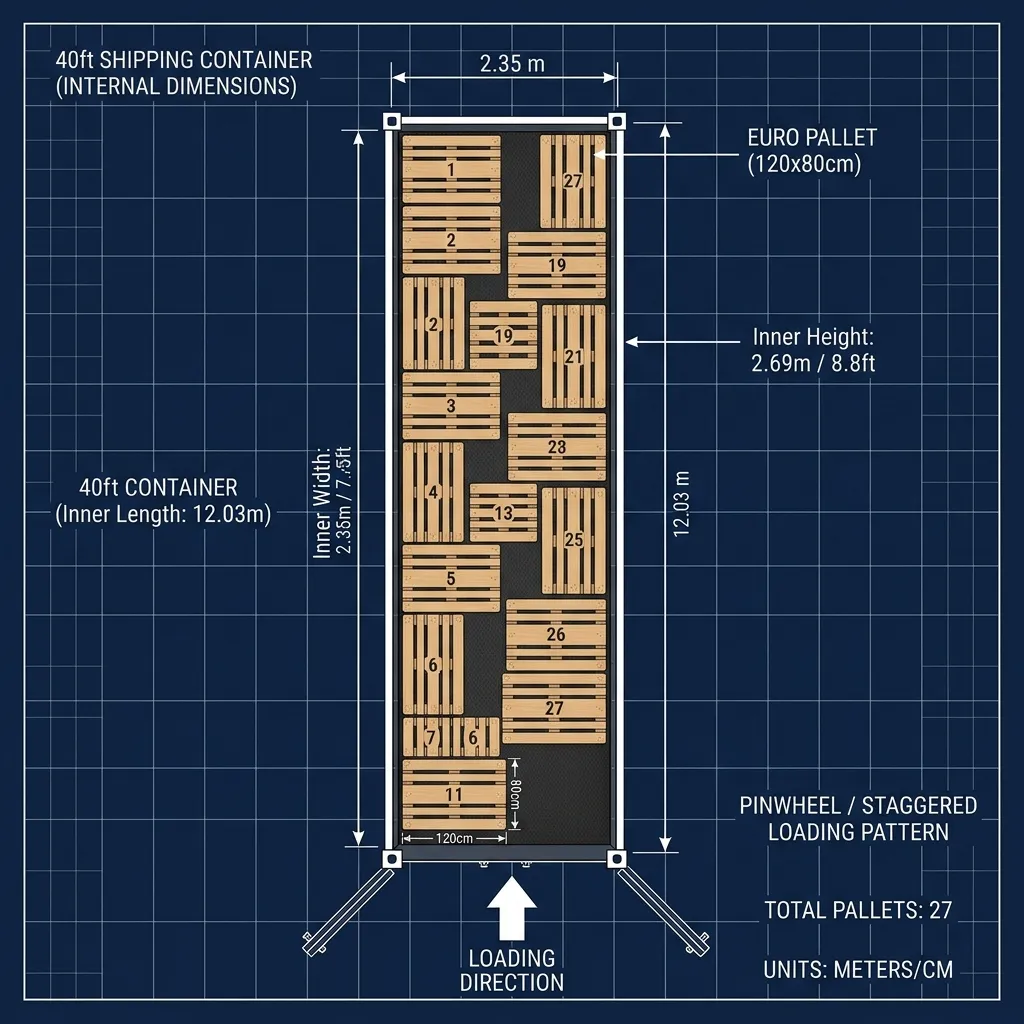 Pallet Loading Layout inside Container